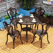 Outdoor cast aluminum table and chair outdoor balcony three-piece courtyard iron leisure chair comfortable furniture waterproof sunscreen