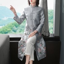 Tang suit women Autumn Winter windbreaker 2020 new long vintage National style Chinese style collar loose cheongsam coat