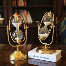 European desk ornaments home accessories creative home metal hourglass timer study desktop decoration furnishings