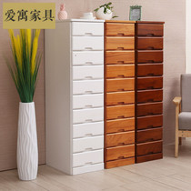 Drawer type storage Cabinet Office document file cabinet solid wood multi-layer wooden simple modern locker