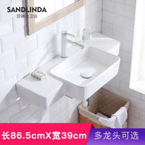 One-piece washbasin Wall-mounted washbasin basin Balcony bathroom Ceramic simple washbasin sink sink sink