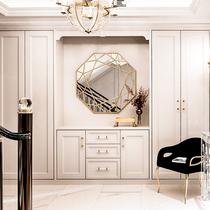 American light luxury decorative mirror round porch mirror living room background wall hanging mirror sun mirror fireplace dining cabinet mirror