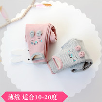 Autumn 2 men and women Baby plus velvet padded leggings baby wearing big pp winter thin velvet cotton 0-3 years old can be opened