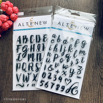 ALTENEW Calligraphy Alpha Handwritten Bold Alphabet Import Clear Stamp