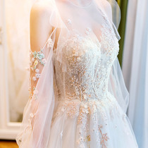 Light wedding dress 2020 new trailing forest super fairy dress women go out yarn travel temperament small bride is thin