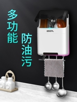 Kitchen supplies multifunctional chopsticks basket bucket rack wall-mounted dustproof belt cover storage box chopstick cage household