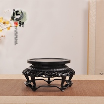 Purple sandalwood round vase bonsai incense burner ornaments base solid wood Chinese Cologne tray flower a few ebony base