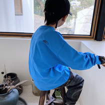 JUSTIN children spring dress solid color print long sleeve T-shirt boys foreign Spring and Autumn street dance Korean version of loose base shirt