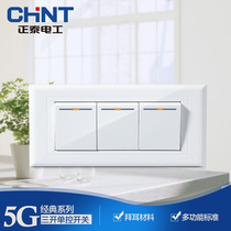 Zhengtai 118 Type Switch Socket Concealed Wall Three Three Open Single Control Switch Triple single control switch panel