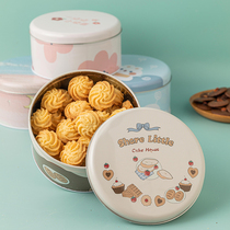 Cookie Cookie Packaging Box Snowflake Crisp Packaging Candy Gift Jar Cartoon Round Mmouth Iron Box Empty Box