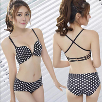 Front buckle back sexy underwear summer thin bras gather to show up on steel ring dot bra