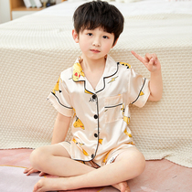 South Korean Childrens Ice Sleeper Boy Summer Sleeve Boy Silk Summer Baby Air Conditioning Home Clothes