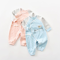 Spring new baby clothes Butterfly clothes Spring and autumn baby jumpsuit 0-3 months baby Ha clothes climbing clothes