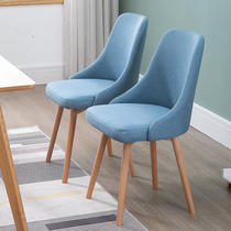 Nordic dining chair Household solid wood chair backrest stool Makeup chair Simple bedroom computer desk chair Restaurant table and chair