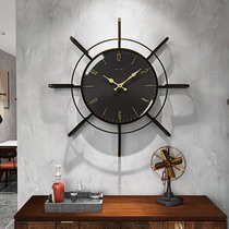 Industrial wind rudder Hanging Clocks Fashion Light Lavish Living Room Creative Ship Rudder Hanging Wall Mediterranean Muted Pendulum Clock Quartz Clocks