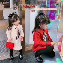 Fall in love with the girl girls dress Thickened New Winter Dress Baby Foreign Air Knit Wool skirt AA