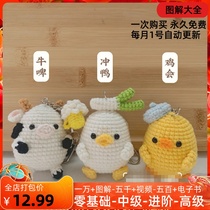 21 Bull beer duck Duck Opportunity Duck Co 3 hooks Tutorials Tutorials Diy cute doll swing piece pendants hooked weave