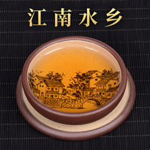 In the cup Qiankun Yixing original mine Purple sand cup Mud painting two-color powder paste Kung Fu master cup Small mouth cup Tea pot tea set