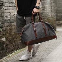 European and American vintage canvas short distance travel bag large capacity Light Hand bag travel travel luggage bag Tide mens bag