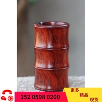 Bamboo pen holder Indian leaflet red sandalwood high rise pen holder High oil-dense old material whole material hollowed out