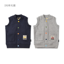 Boys cotton terry waistcoat Male baby spring and autumn waistcoat warm base vest Japanese Qianqiu family 80-140 yards