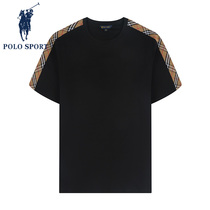 Polo Sport male short - sleeved T - shirt summer new cotton small tip casual striped shoulder coat