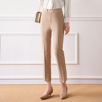 Khaki pants womens high waist ankle-length pants straight suit pants womens pants New 2021 autumn explosive casual pants