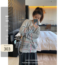 XzzCharmingl is that super-looking TB grey knit cardiovert 70 sheep retro sweater jacket female autumn