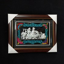 Ethnic style modern Chinese decoration wall painting Miao silver decoration photo frame 999 silver hotel Hall single handicraft