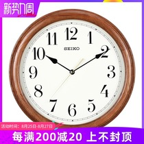Japan Seiko watch Retro European simple atmosphere mute solid wood living room bedroom office mute quartz wall clock