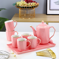 Nordic tea cup set Simple ins cup Household living room heat-resistant cup kettle Coffee tea set