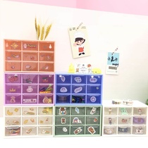 Jewelry Jiugong grid storage box ins girl earrings transparent drawer type student dormitory desktop finishing box