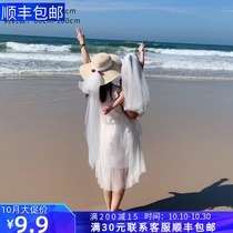 White parent-child veil mother and daughter Baby Childrens veil short veil headdress Super Xiansen Net red photo props