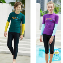 Foreign Trade Children Speed Dry Swimsuit Students Sails Board Sunscreen UPF Surf Dress Split Teenagers Long Sleeve Snorkeling