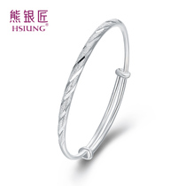 Silver bear silversmith silver bracelet 2021 new bracelet female 999 sterling silver fashion simple star Mark Japanese and Korean bracelet to send girlfriend