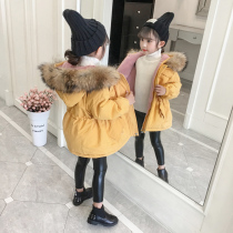 Korean girls cotton-padded clothes winter clothes 2021 new foreign-style thick cotton-padded clothes big childrens Parker clothes Korean coat tide