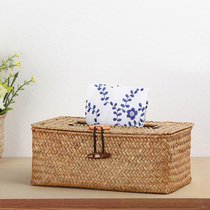 KENS tissue box living room dining box creative car multifunctional hand-made straw napkin box home