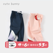  cutebunny baby autumn 1-3 years old little girl casual pants Baby cotton trousers female treasure all-match straight pants