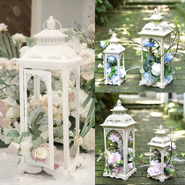 European style wrought lantern floral wedding retro ornaments simulation Flower Hotel New Model Room Window Home Decoration