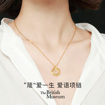 British Museum necklace female summer sterling silver 2021 New choker light luxury niche commemorative gift to girlfriend