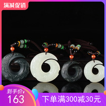 Yujiang and Tian Yu pendant white jade tower Qingyu round round the Qiangkun jade crash