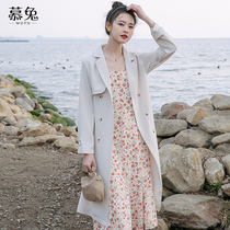 Foreign air weaters coat female spring small sub 2022 new Korean version Leisure medium long style this year pop great clothes tide