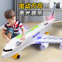 Childrens large - scale aircraft toy A380 electric aircraft model baby sound and light assembly flash jet resistant to fall
