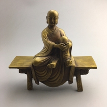 Pure brass bench Buddha respects Buddha in my heart.