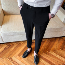 Pants mens slim feet stretch suit pants business casual dress mens work spring Korean suit pants