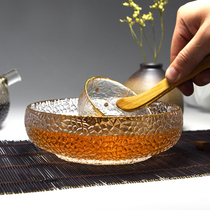 Day-style handmade large irregular hammered glass tea washing cup pen washing and washing bowl Gongfu tea with tea-way accessories