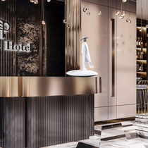Nordic modern art figure decoration FRP sculpture Hotel front desk decoration model guest hall entrance installation