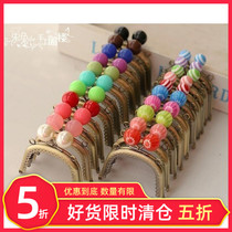 Tang Rabbit Striped Flowers Vegetarian color candy Pearl mouth gold 7 5CM Qinggu bronze florian side semi-circle gold sending drawings