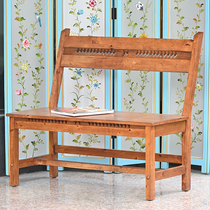 American rural small household type home double leaning back chair living room longue benches full solid wood casual chair strip sitting back on the chair