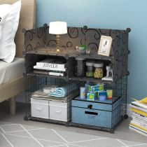 Wrought iron bedside table shelf ins style simple modern assembly rental household cabinet storage artifact bedside